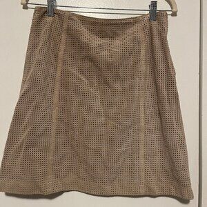 Vintage Armani Jeans Suede skirt -- beige, size 10
